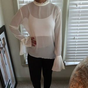 H&M high neck long sleeve sheer top